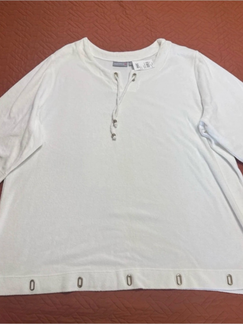 Sport Savvy Bathing Suit/ Swimsuit Cover-up. White Terry. Size US 3X - Picture 3 of 8